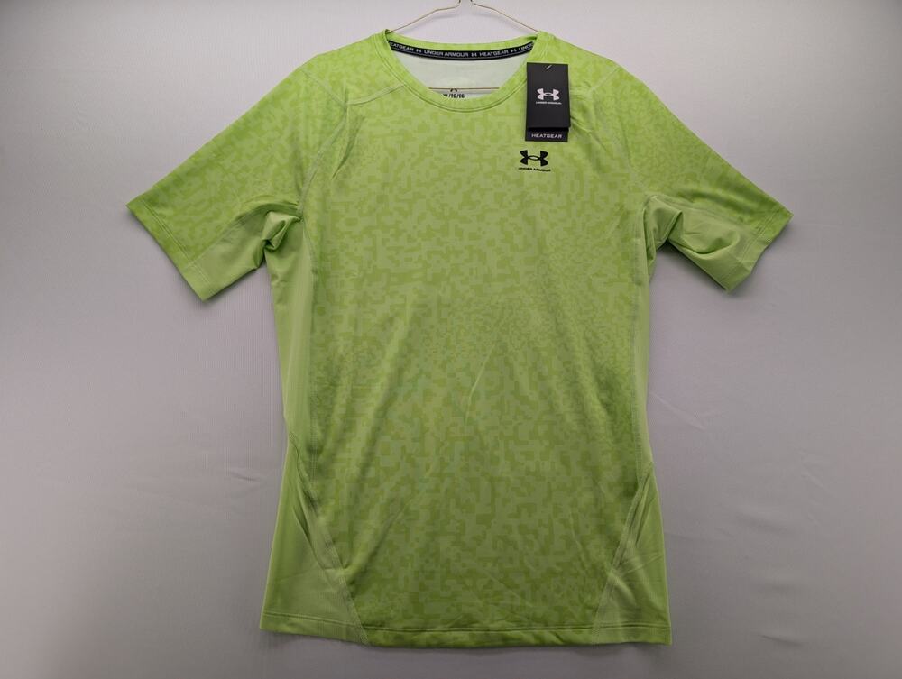 NWT Under Armour HeatGear Printed Men's Short Sleeve in Morph Green size XL